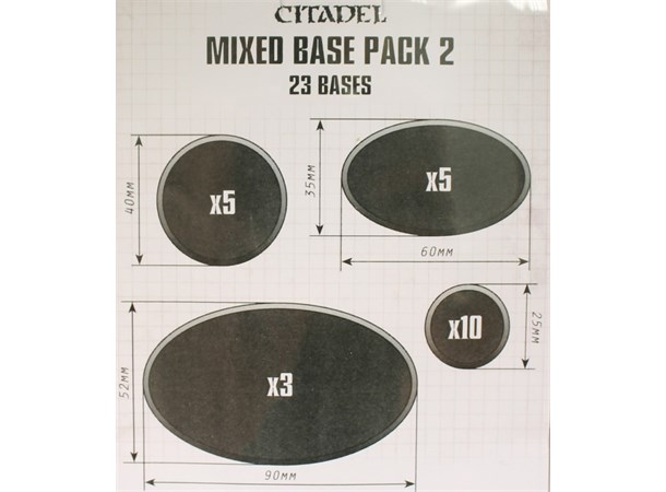 Citadel Mixed Base Pack 2 - 23 stk baser Round 25+40 mm, Oval 60x35+90x52mm